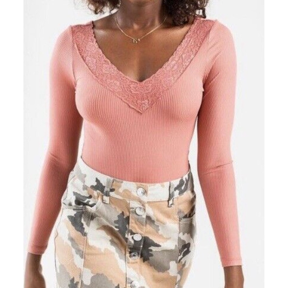 Full Circle Trends pink long sleeve body suit